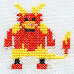 "The Magmar embroidery from the Pokémon Shirts clothing line."