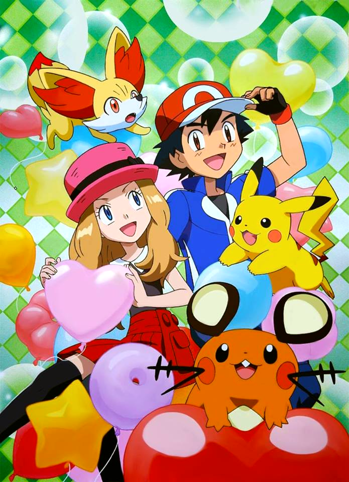 thumbntine's Day poster with Ash and Serena.