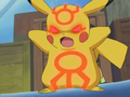 The Blue Orb possessing Ash's Pikachu