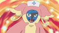 Stephan's Sawk dressed as Nurse Joy's Audino