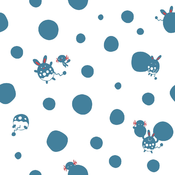 "Azumarill plays among the polka dot pattern with Wooper. It lifts up the polka dots in a demonstration of its Huge Power."