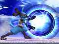 A more damaged Lucario's Aura Sphere.