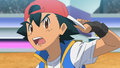 Ash wearing his seventh hat backwards