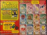 Back of Oscar Mayer Lunchables Pokémon Trading Cards Promotional Box 1999. Trading Cards (#13 to #24 of 36) #13 Squirtle, #14 Rattata, #15 Ninetales, #16 Zubat, #17 Gloom, #18 Diglett, #19 Abra, #20 Geodude, #21 Electrode, #22 Wheezing, #23 Eevee, and #24 Zapdos