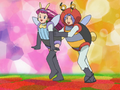 Jessie as an Illumise and James as a Volbeat