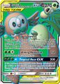 Full Art print of Rowlet & Alolan Exeggutor-GX from the Unified Minds set.