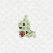 "The Larvitar embroidery from the Pokémon Shirts clothing line."