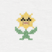 "The Sunflora embroidery from the Pokémon Shirts clothing line."