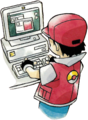 Using the PC from Pokémon Blue (JP) and Pokémon Red and Blue by Ken Sugimori