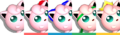 Jigglypuff's palette swaps in Super Smash Bros. Melee