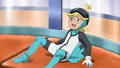 Clemont wearing a Sky Trainer suit