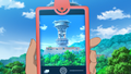 Goh's Rotom Phone scanning a landmark