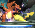 Pikachu using Skull Bash in Super Smash Bros. Brawl.