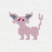 "The Espeon embroidery from the Pokémon Shirts clothing line."