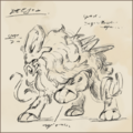 Sketch of a creature resembling the Legendary beasts