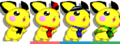 Pichu's palette swaps in Super Smash Bros. Melee