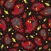 "Magcargo’s body is as hot as lava and is always billowing. It forms a neat paisley pattern when it peeks out of its shell."