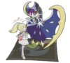 Artwork of Lillie and Nebby (as Lunala) for a merchandise line.