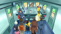 Ash and co. in the Ampharos Train