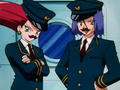 Jessie disguised as a male air captain with a moustache