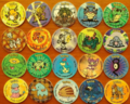 Some tazos from Pokémon Tazo Zapper