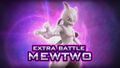 Mewtwo's Extra Battle splash screen in the Arcade version of the game