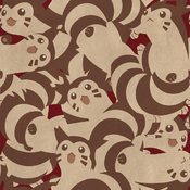 "Furret makes nests that suit its long and skinny body, making it impossible for other Pokémon to enter. The Furret in this pattern are all huddled together."