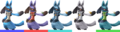 Lucario's palette swaps in Super Smash Bros. Brawl